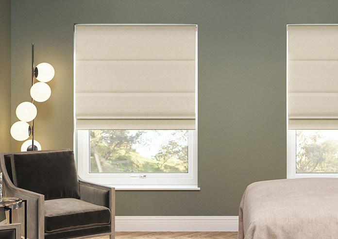 Genoa Faux Silk (Blackout), Cream Shimmer - Twist&Fit Roman Blind - Image 3